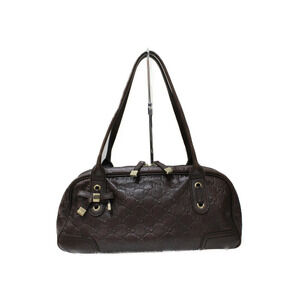 GUCCI handbag leather brown Guccissima